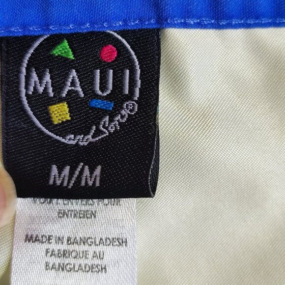 Maui and Sons board shorts men's size M blue with tropical design - Picture 6 of 14